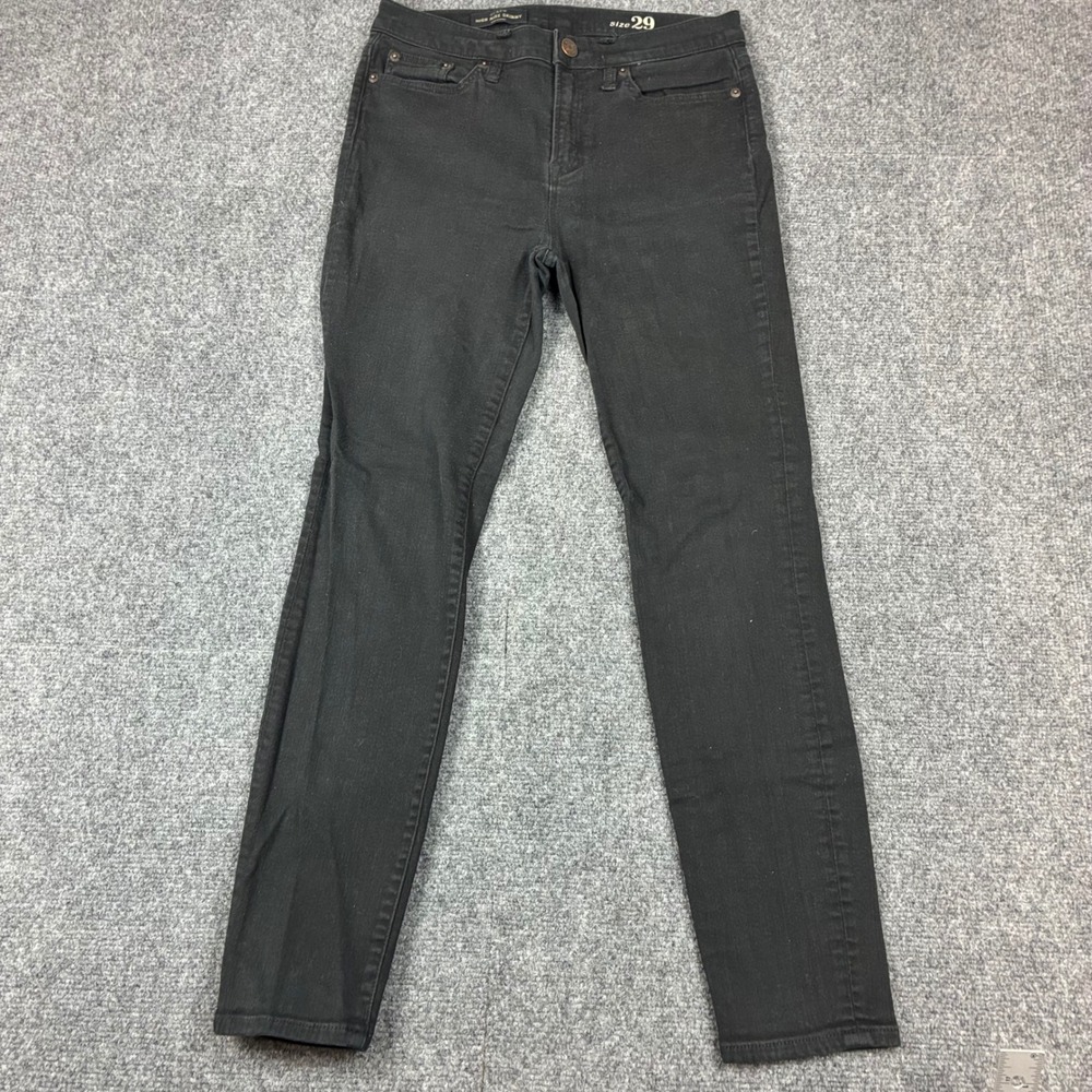 J.Crew High Rise Skinny‎ Jeans Womens 29 Black Denim Solid Minimalist No Loops